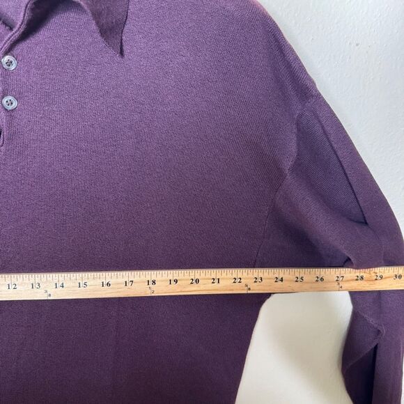 Raffi Linea Uomo Sweater Mens XL Purple Collared Polo Knitted Pullover Preppy - Picture 4 of 5